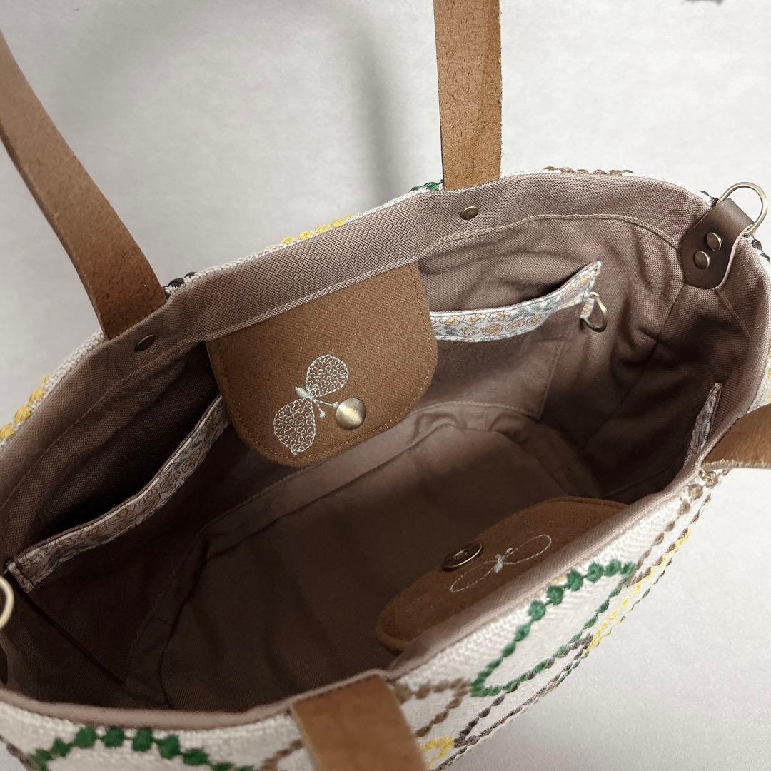 ハンドメイド　ミナペルホネン　オーバルトート⑅︎◡̈︎* 〜まるみtype