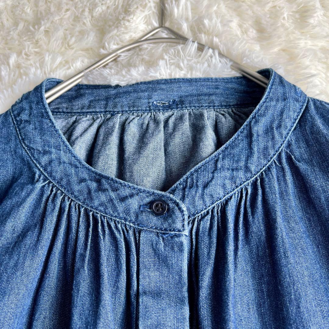 美品　Mila owen 2WAY デニムボウタイブラウス　ボリューム袖