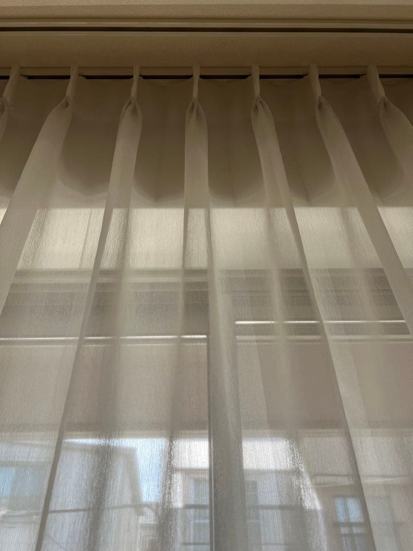 [最終価格]FISBAスイス製高級生地オーダーメイドレースカーテン両開き