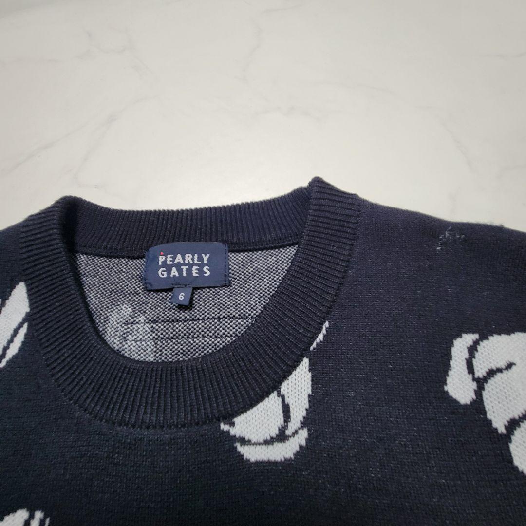 PEARLY GATES ミッキーマウス 総柄ニット セーター XL　黒 メンズ