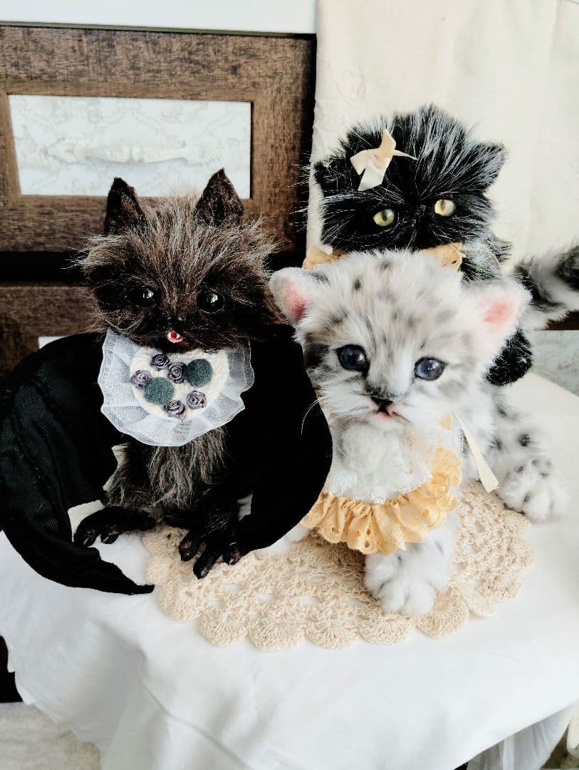 a様オーダー❤ユキヒョウ♡コウモリ♡子猫ちゃん♡アートドール♡ぬいぐるみ♡