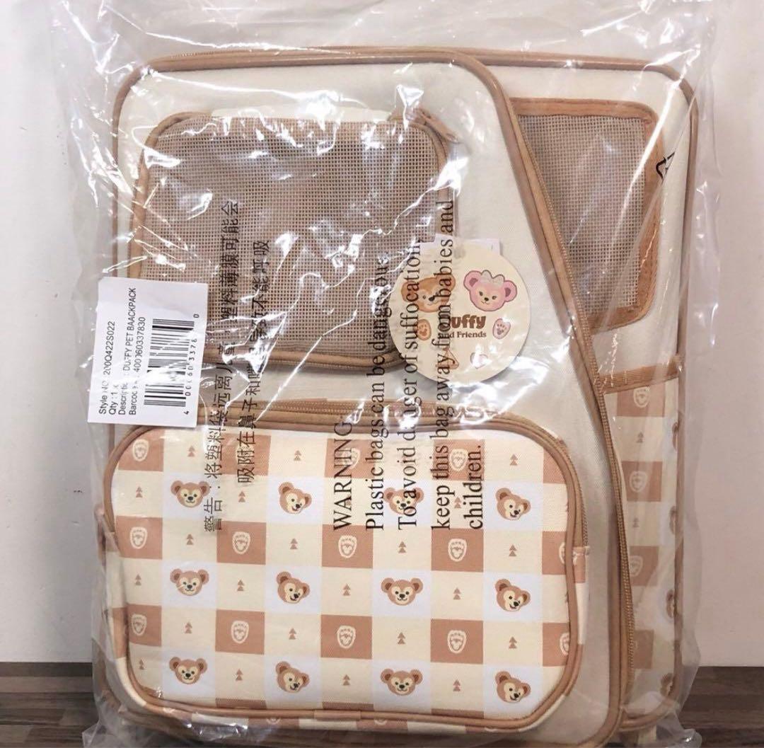 セール❣️ 上海ディズニー　ダッフィー　ペットキャリーバッグ　猫小型犬用