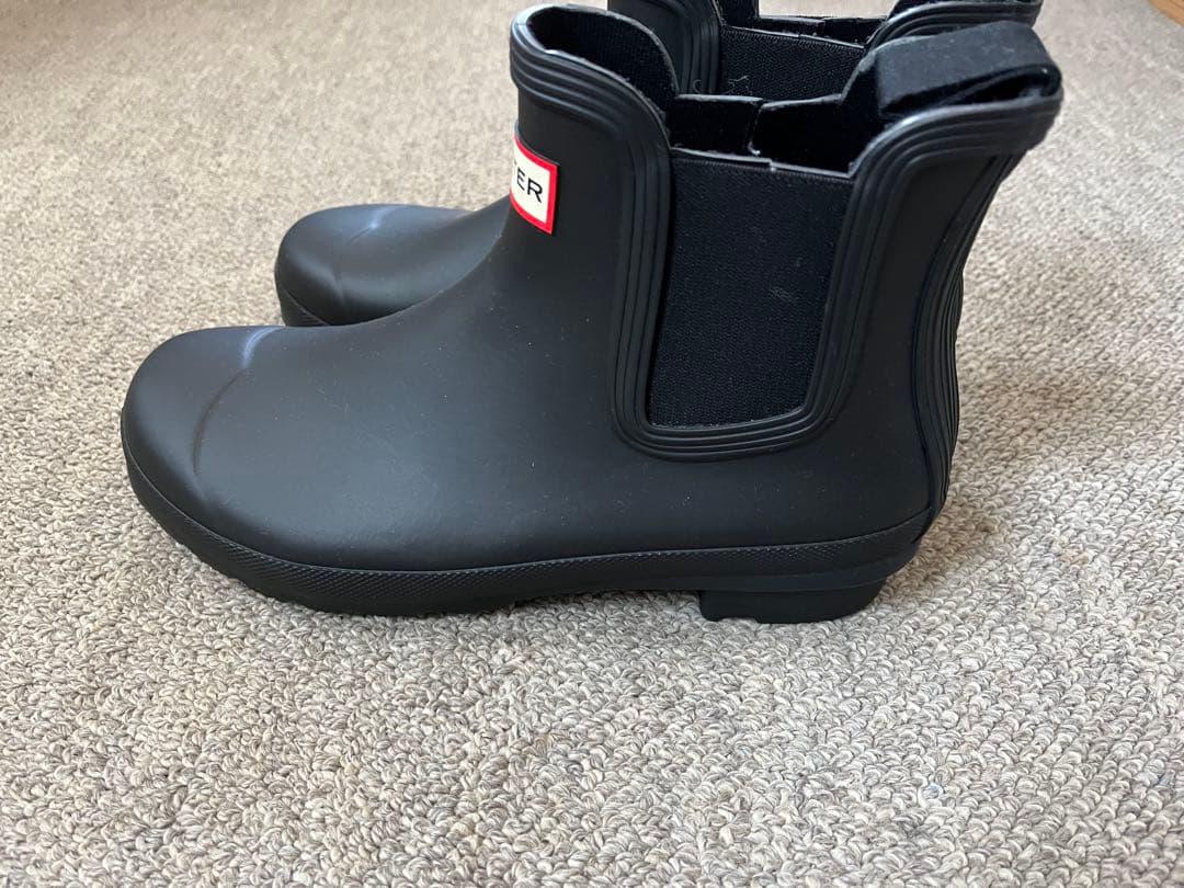 美品 HUNTER ブラック ショートブーツ