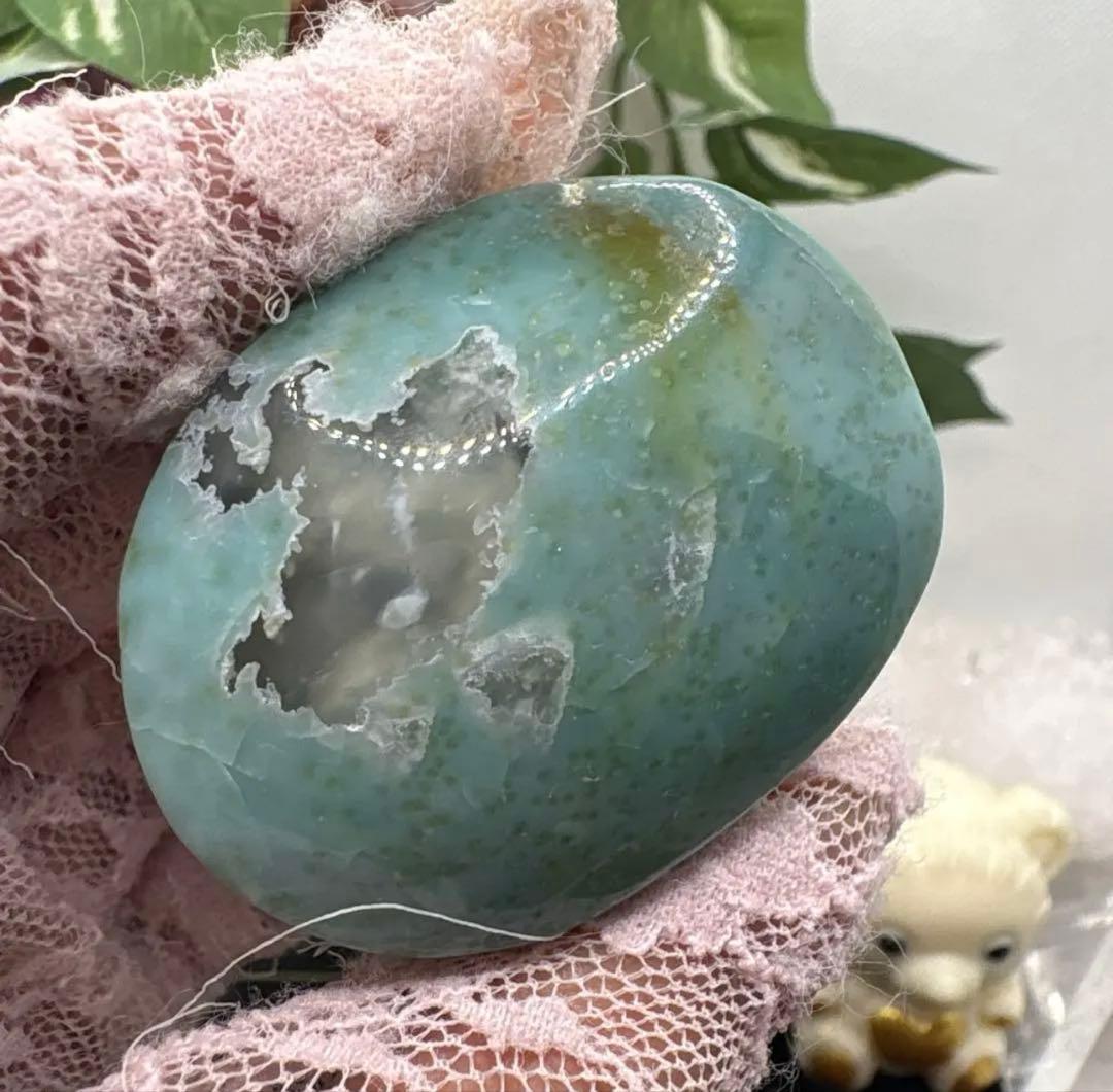 asuka様高品質 グリーン桜瑪瑙パームNo.1883