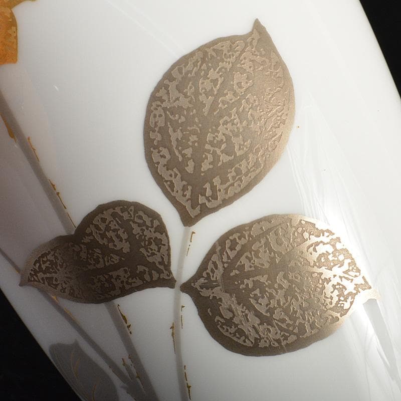 大倉陶園　OKURA　金蝕薔薇文　花瓶　N　6265