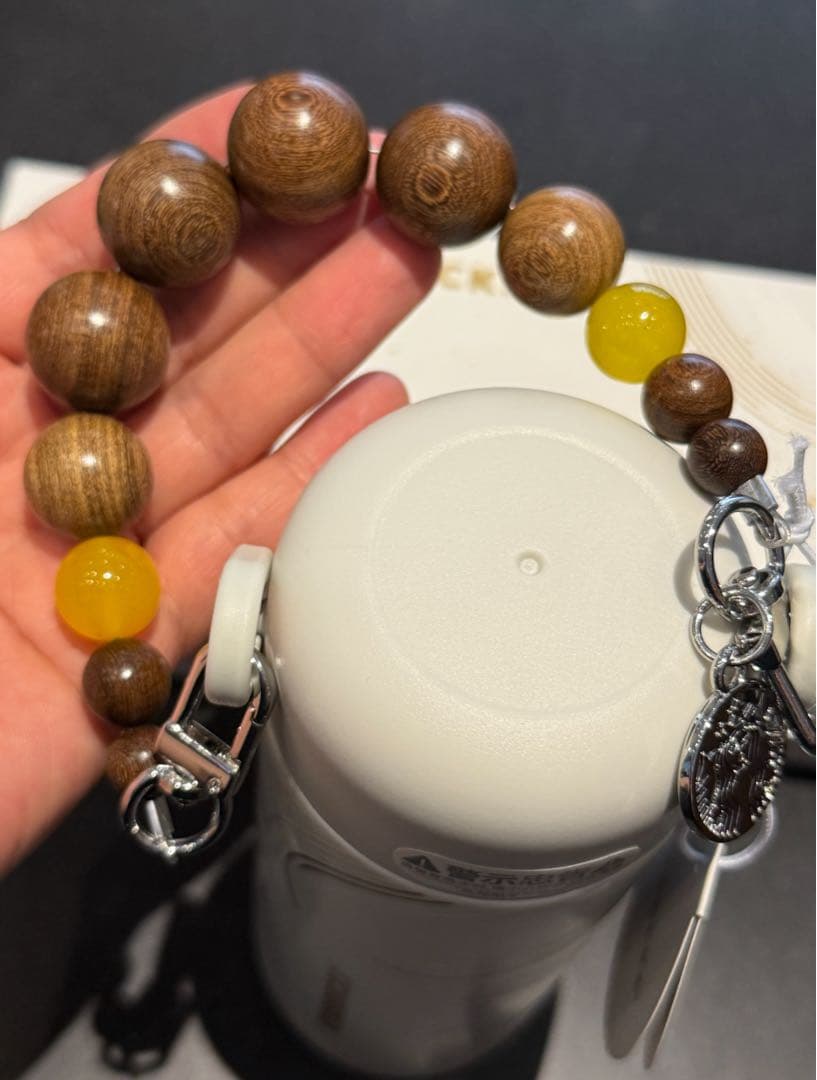 海外限定 Starbucks ステンレスボトル ビーズチャーム付き ホワイト