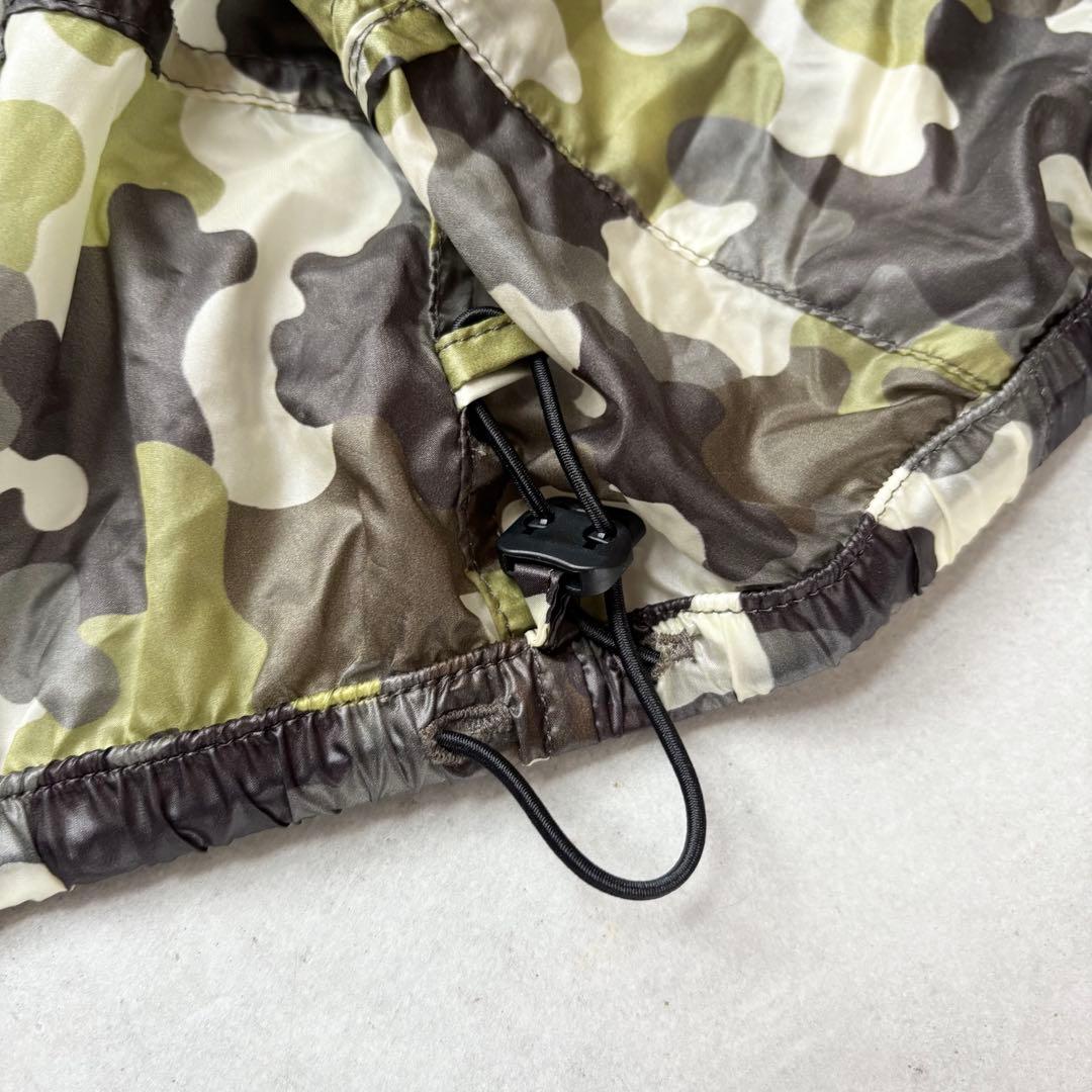 PEARLY GATES カモフラ迷彩柄 ナイロン フードジップジャケット ロゴ