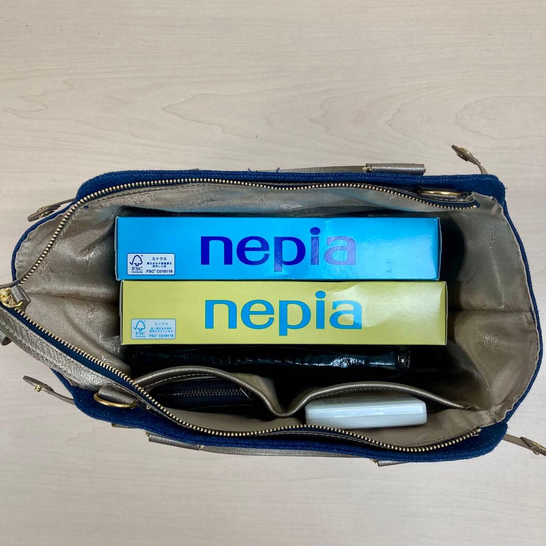 デニムリメイク　2wayハンドバッグ　刺繍花柄　本革　オーダー専用