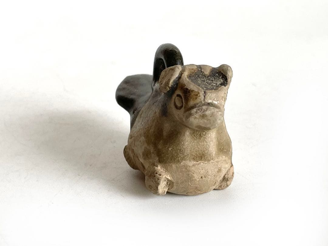骨董　アンティーク　長沙窯　獣形玩具　犬　文鎮　土人形　民芸　民藝　発掘品