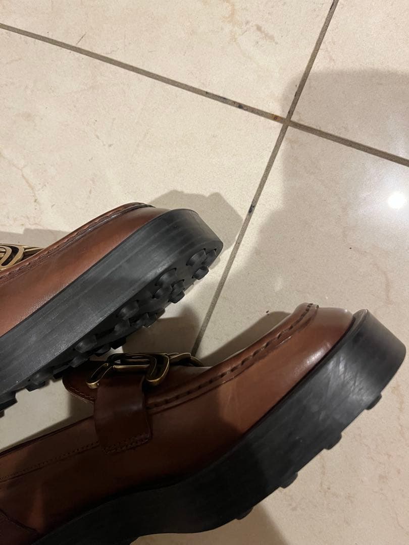 トッズ　ローファー　36.5（23.5）ブラウンレザー厚底ゴールド金具