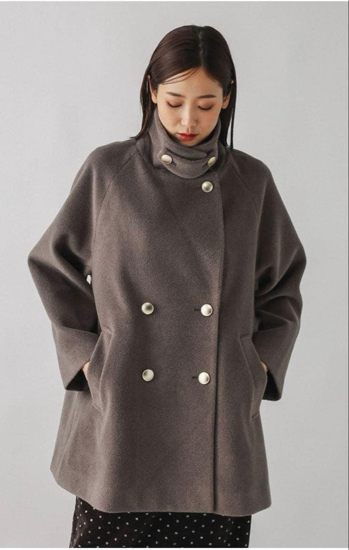 新品　グローバルワーク　軽やかストレッチ襟2WAYミドルコート　レプシィム好きに