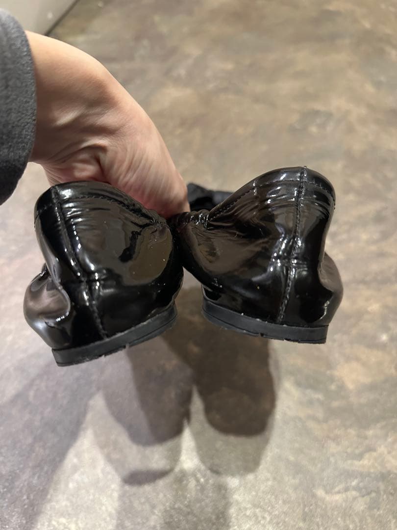 PRADA ブラック フラットシューズ リボン38サイズ