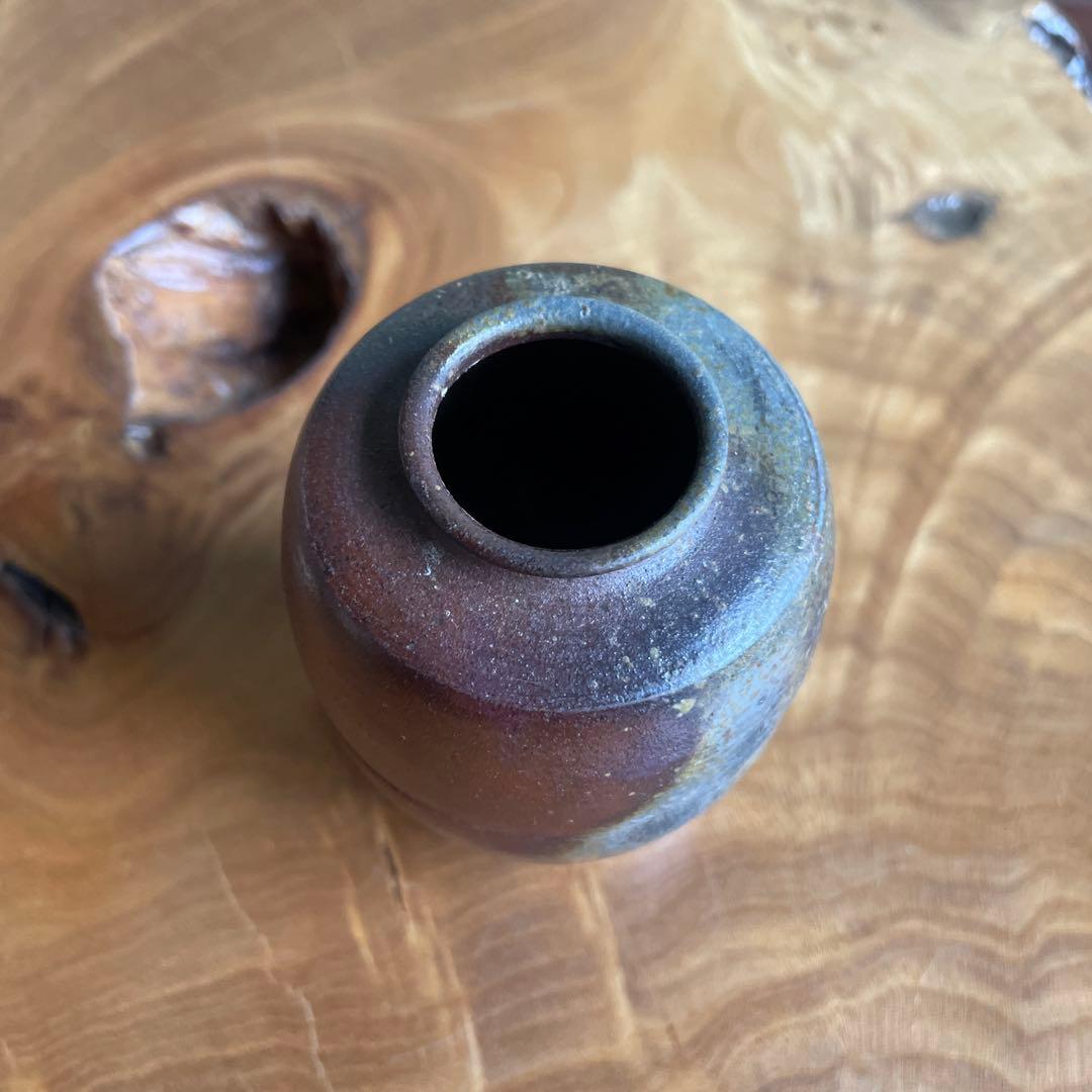 備前焼 肩衝茶入 陶峯作 茶道具 共箱