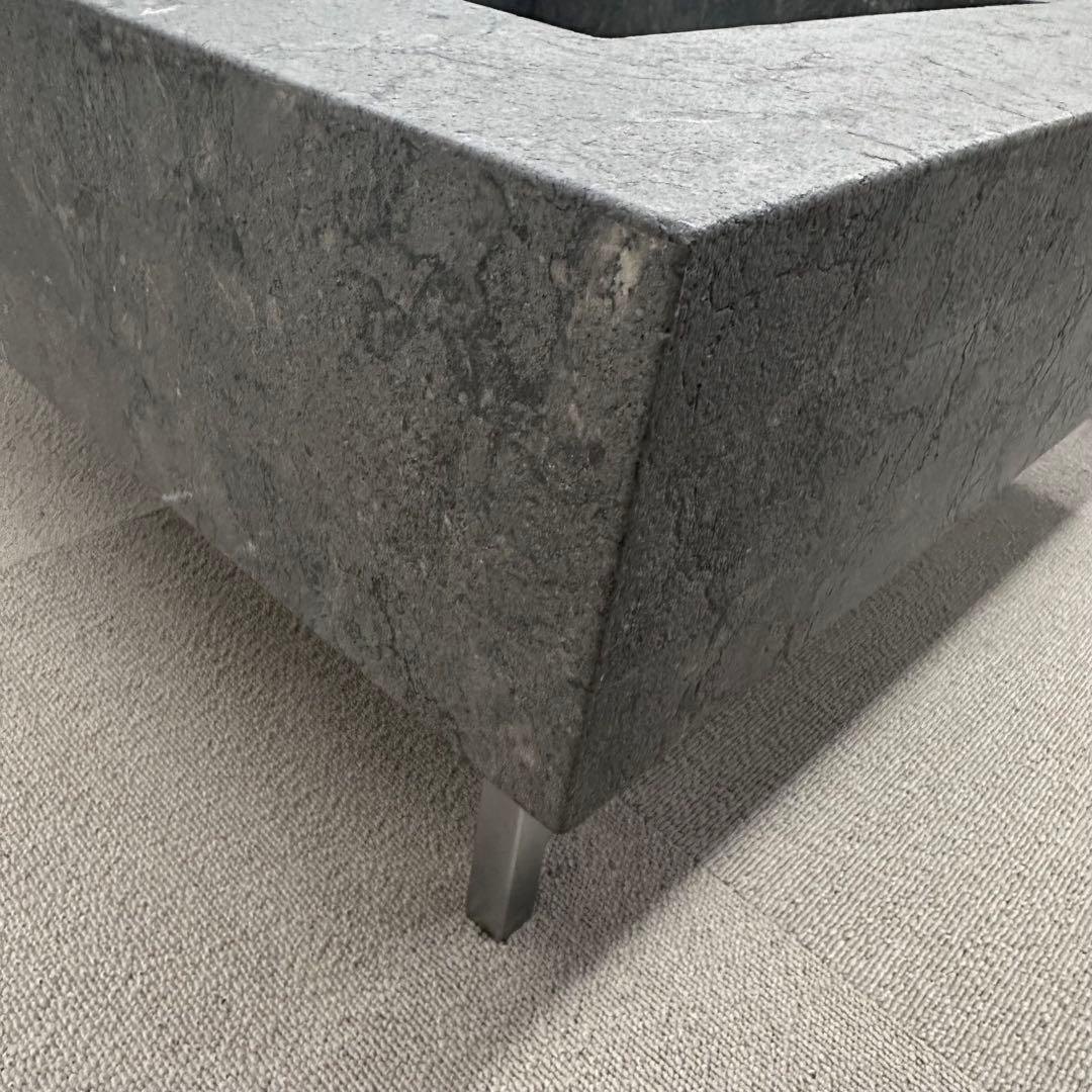 【美品】日本フクラ　スクエアセンターテーブル　80×80cm グレーストーン