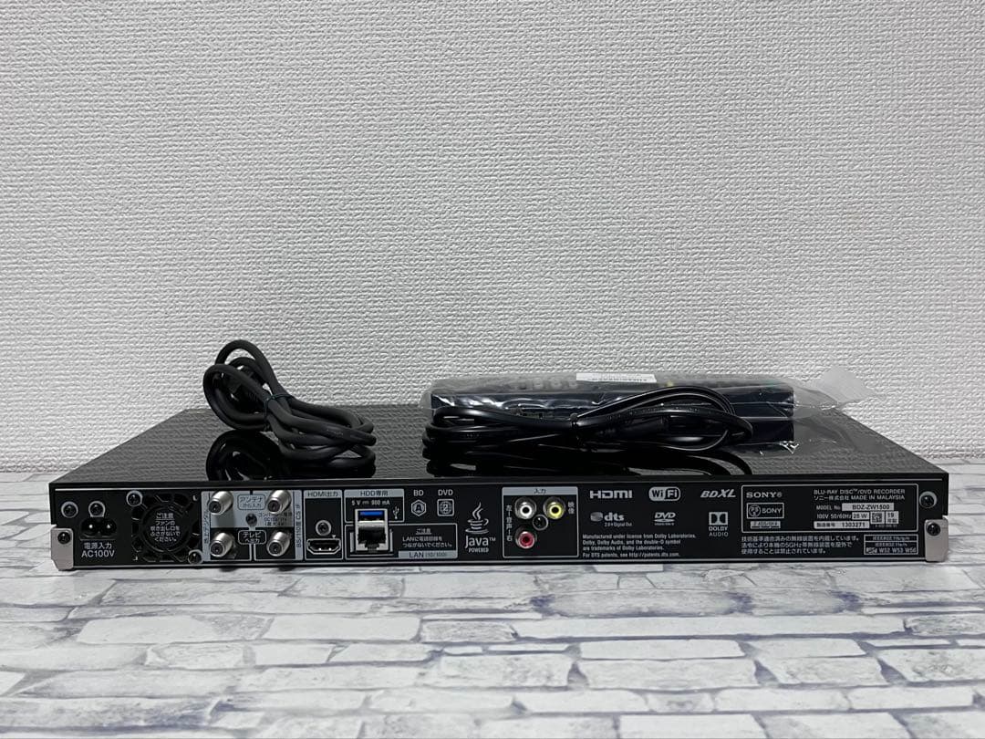 4K 1TB 2番組録画　ソニー　ブルーレイレコーダー　BDZ-ZW1500