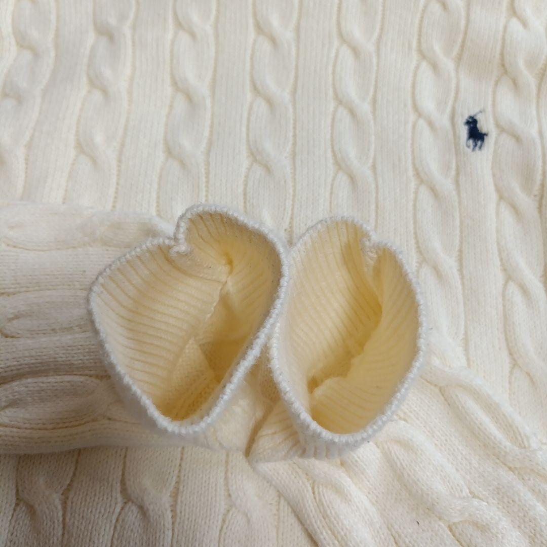 ポロラルフローレン　ケーブルニットハイネック　タートル　アイボリー