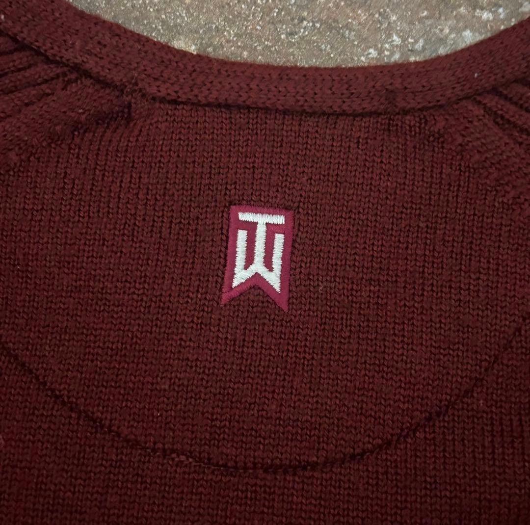 【希少】NIKE GOLF TIGER WOODS 長袖 セーター バーガンディ
