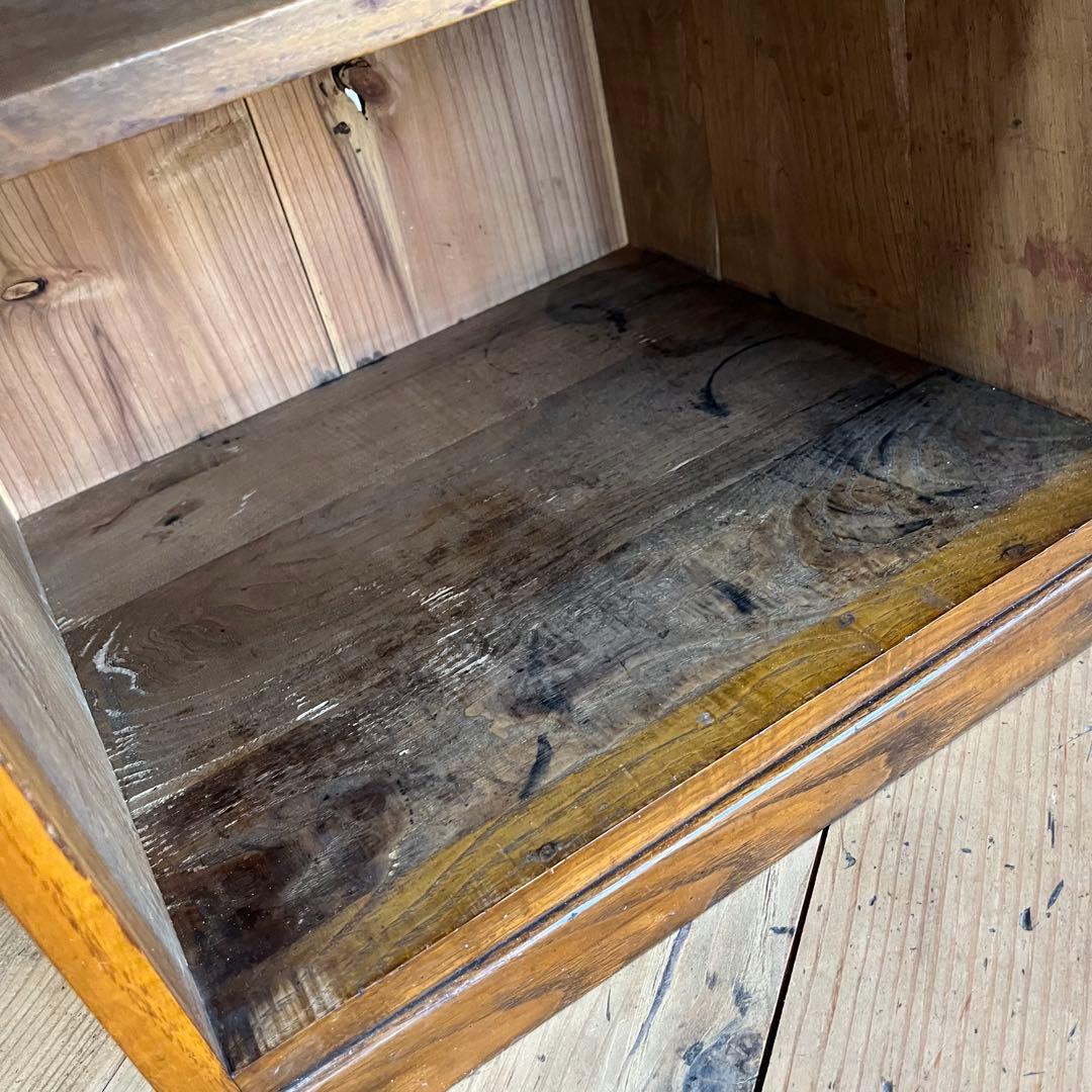 アンティーク 開戸棚 チェスト キャビネット 本棚 昭和レトロ z676