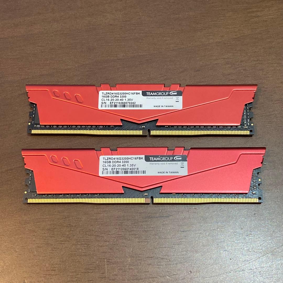 TEAMGROUP 32GB（16GB×2） DDR4 3200MHz メモリー