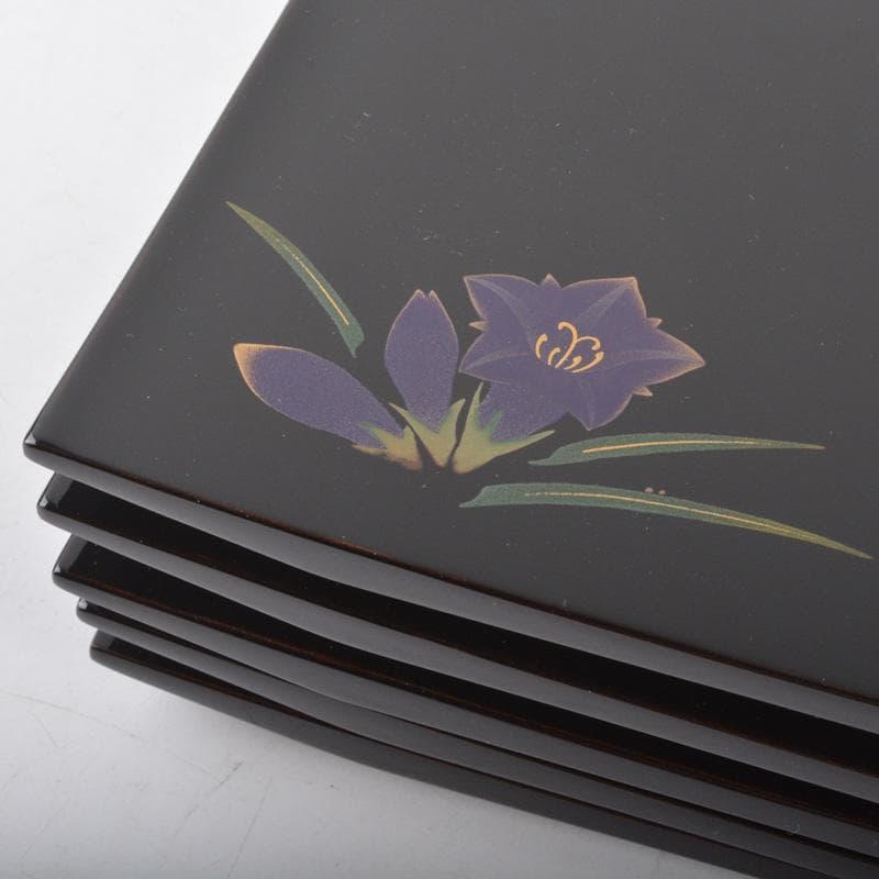 輪島塗　五島屋謹製　煮物碗・吸物碗・皿・茶托・盆　共箱　全41点　F　6292A