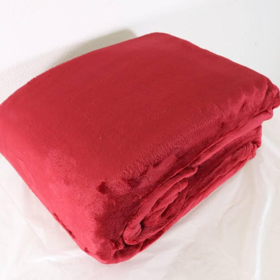 2枚セット 新品 アマゾンベーシック ブランケット 大判 赤 ベルベット調