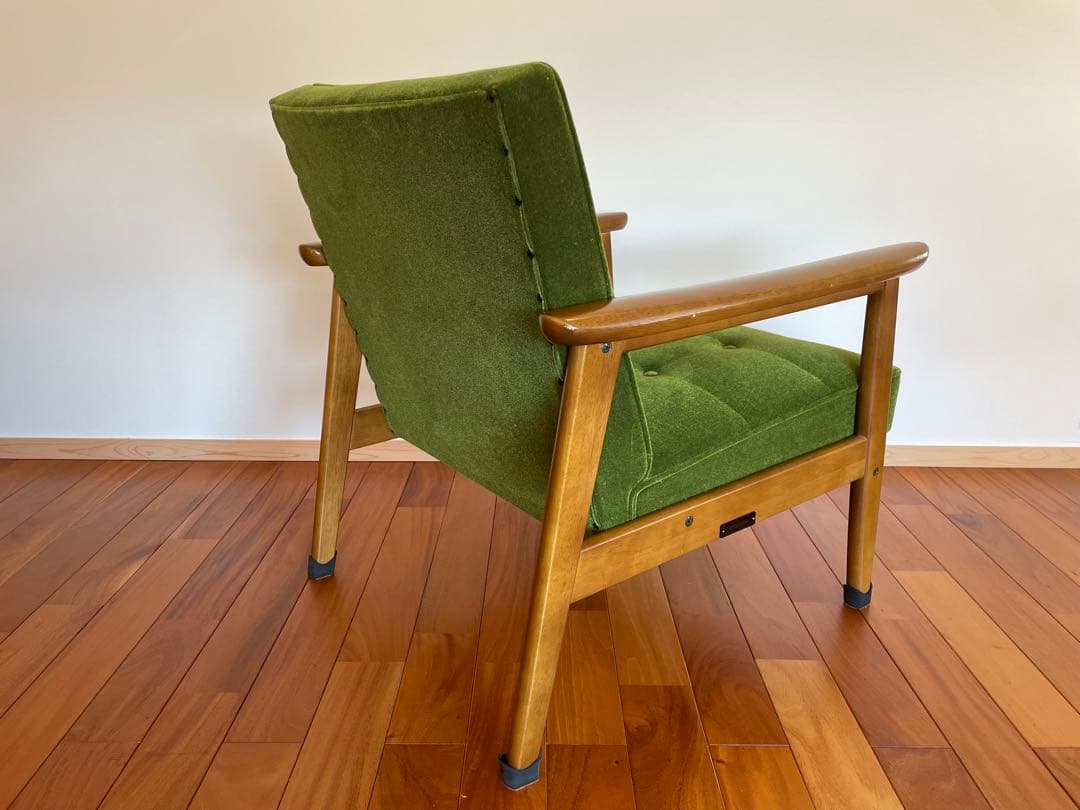 カリモク60 Kチェア 1シーター　モケットグリーン