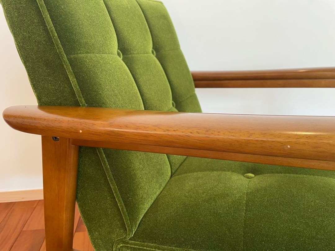 カリモク60 Kチェア 1シーター　モケットグリーン