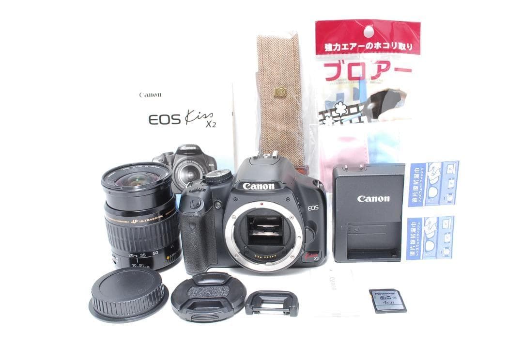 届いてすぐ使える安心セット♪Canon Kiss X2 スマホ転送 大人気モデル