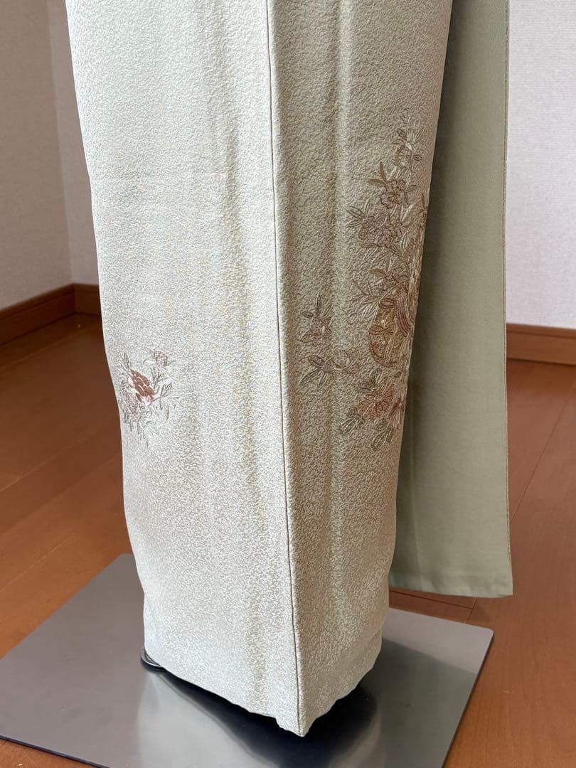 4点フルセット 訪問着　袋帯　帯揚げ　帯締め　スワトウ刺繍　逸品