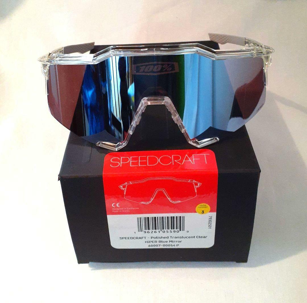 100% SPEEDCRAFT クリア ブルー ワンハンドレッド サングラス