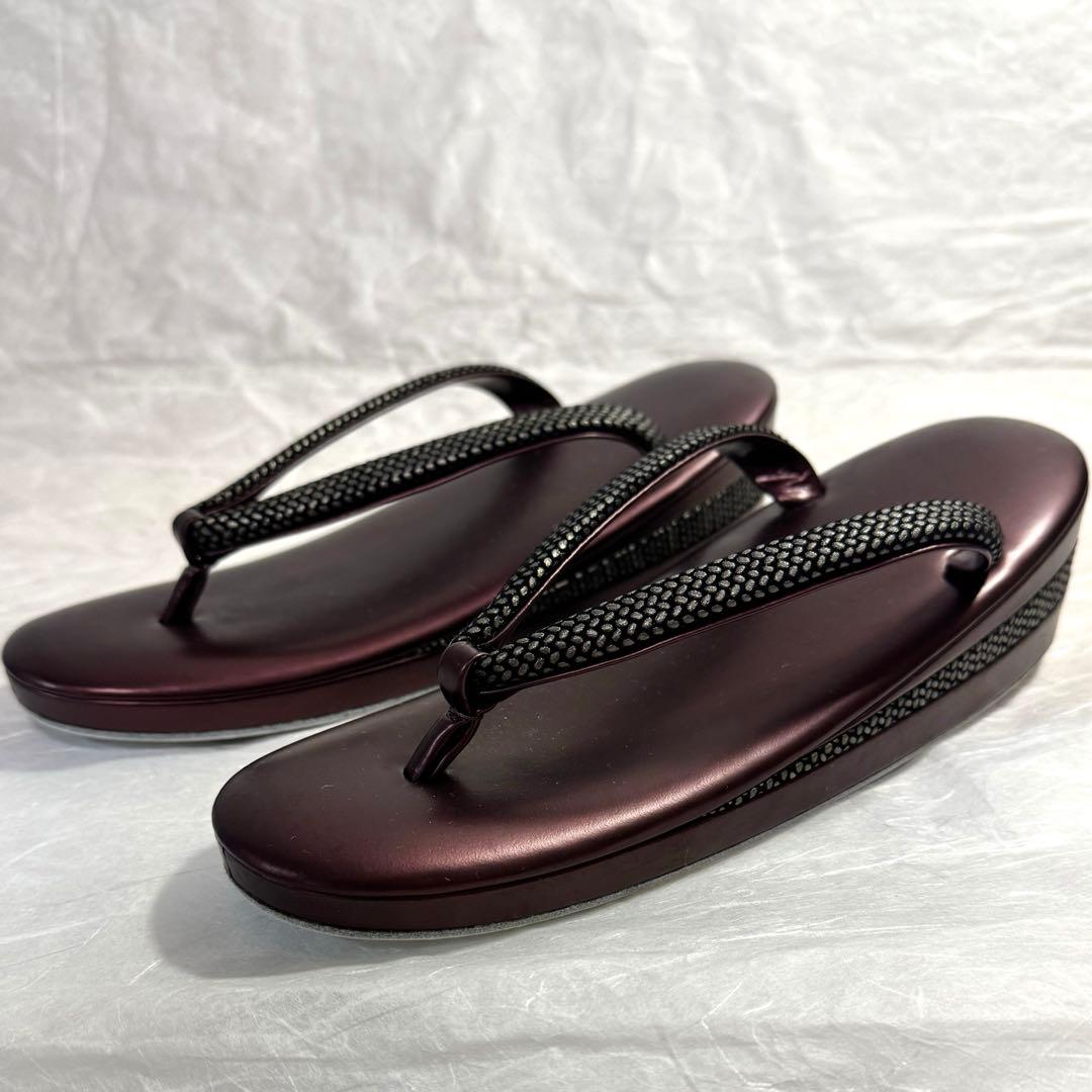 高級　草履バッグセット　和装　23.5㎝　一度使用　新品同様　ワインレッド