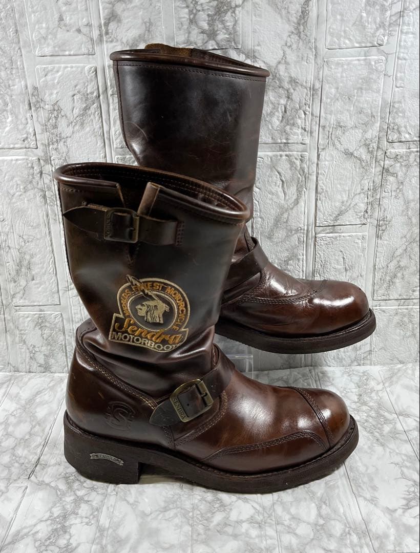 【美品】Sendra エンジニアブーツ　スチールトゥ　刺繍　ベッカム 27.5㎝