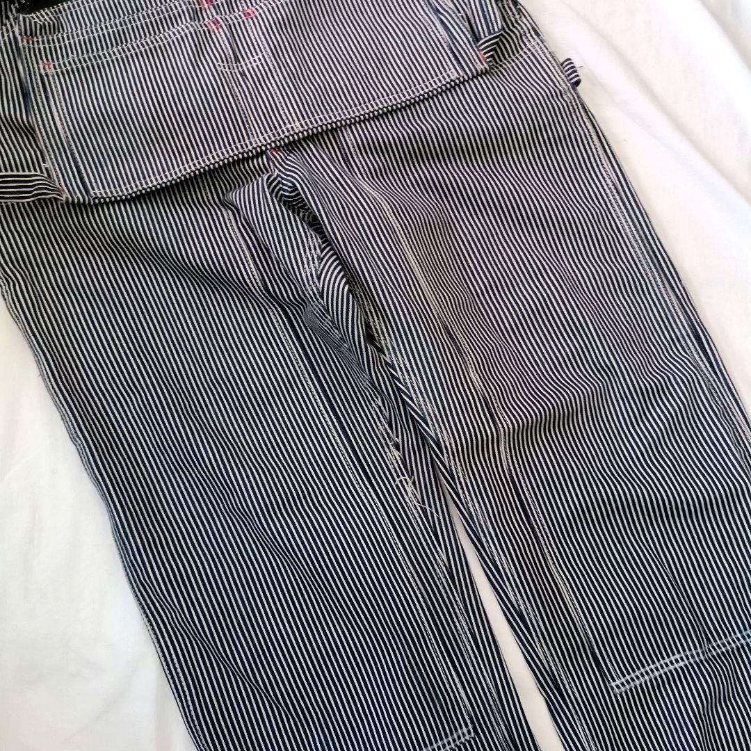 ROUNDHOUSE/オーバーオール/アメリカ製/ストライプ/ワーク/バイク