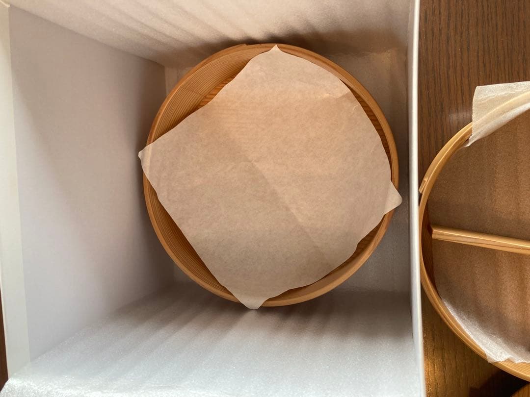 栗久　三段重　木目(小) 新品