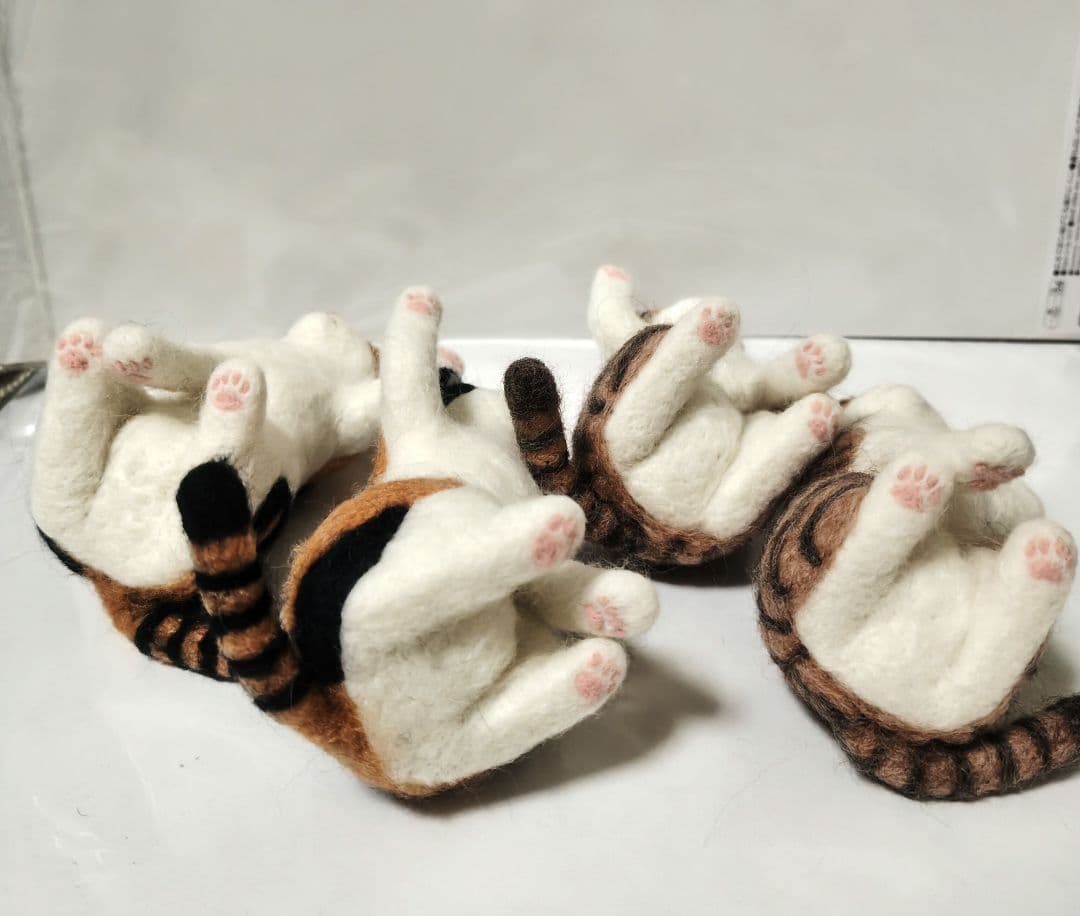 桜羊毛フェルト　猫ちゃん