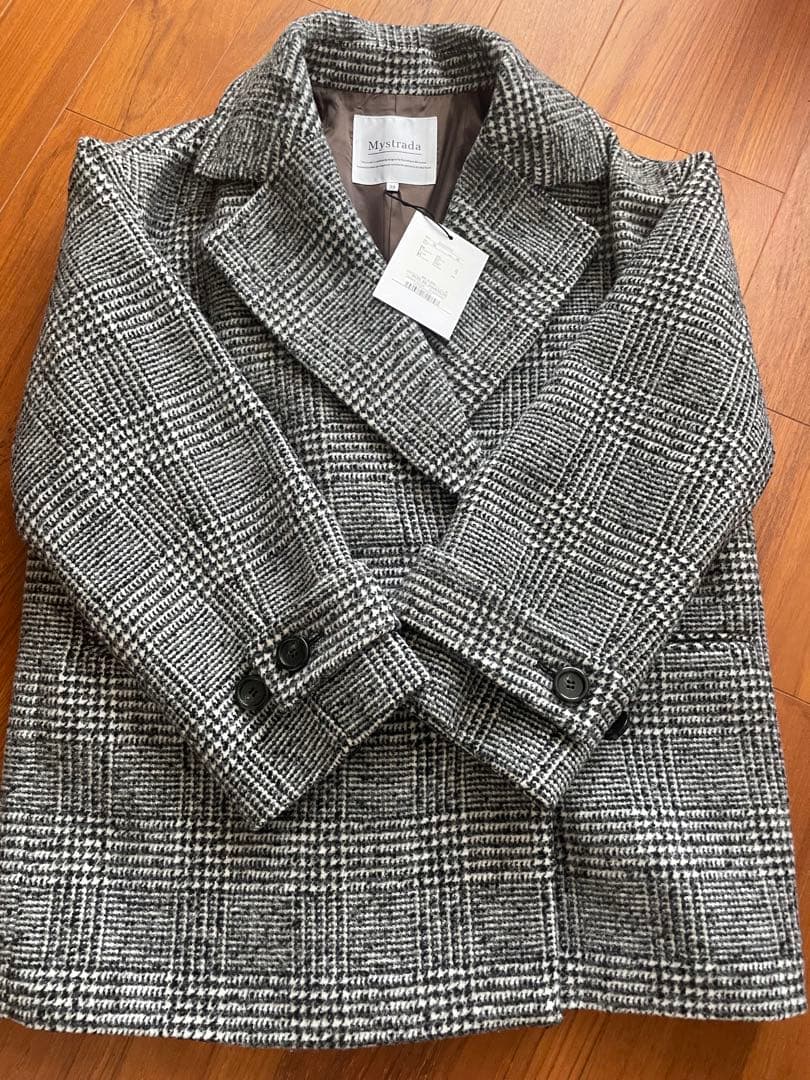 Mystrada Pコート　チェック　新品　M