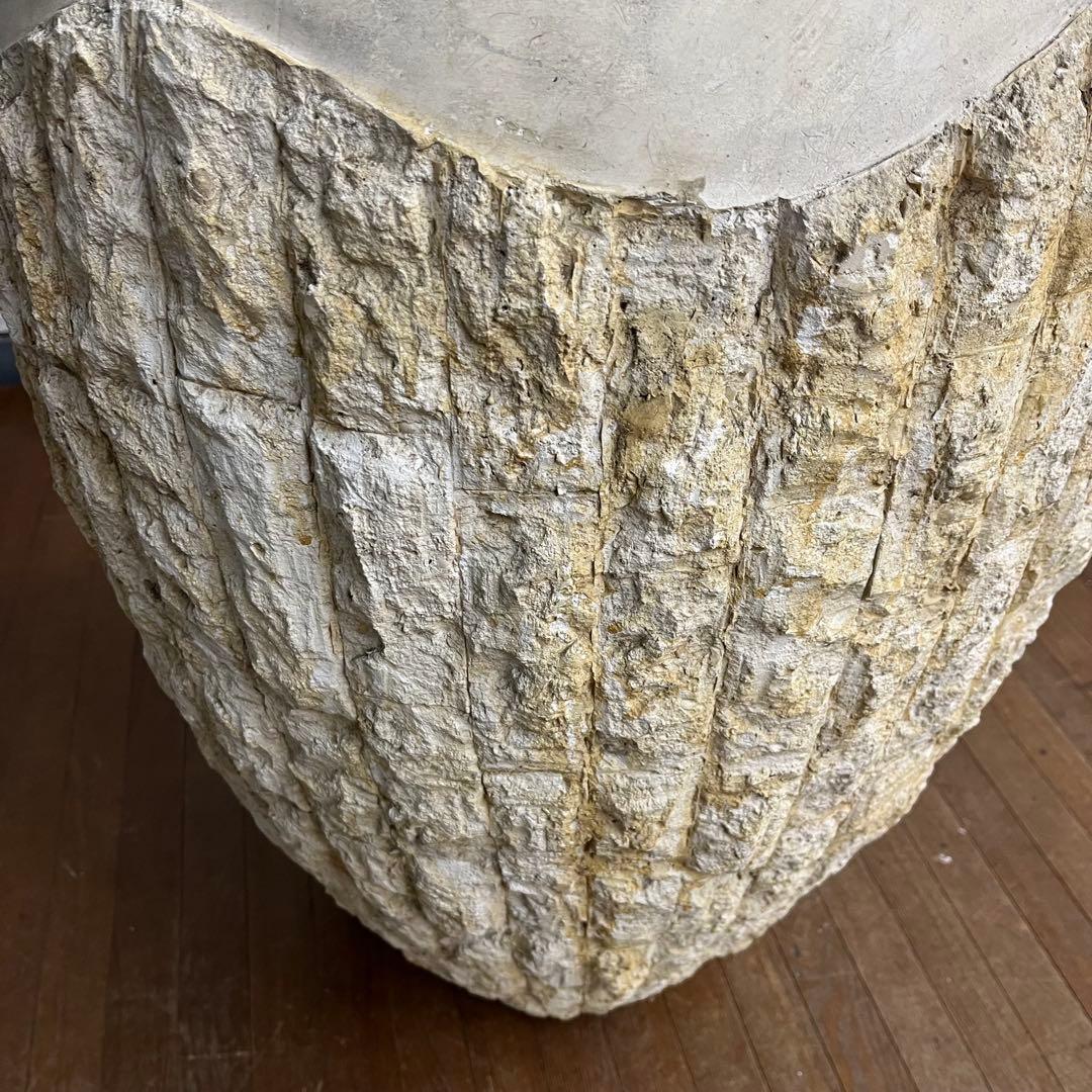 【アンティーク】大きな花瓶 装飾鉢 ストーン調 壺 フラワーベース 古道具