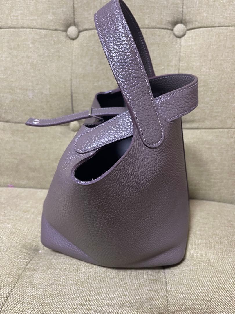 専用　本革ハンドバッグ　キューブバッグ　バケツ型バッグPM手縫い