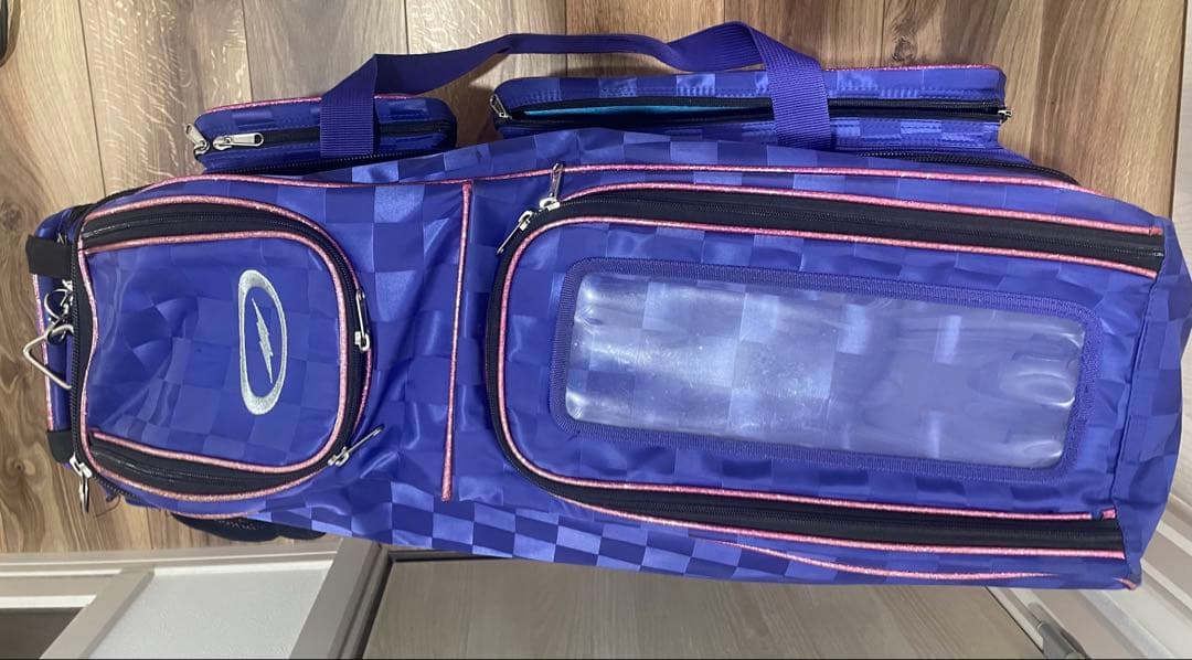 STORM ボウリング用3入バッグ 青　チェック柄