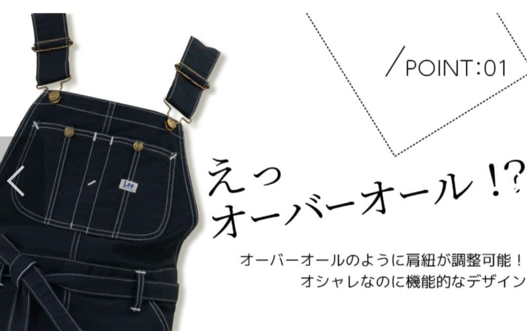 K◆未使用品◆Lee オーバーオールエプロン　デニムエプロン　Lサイズ