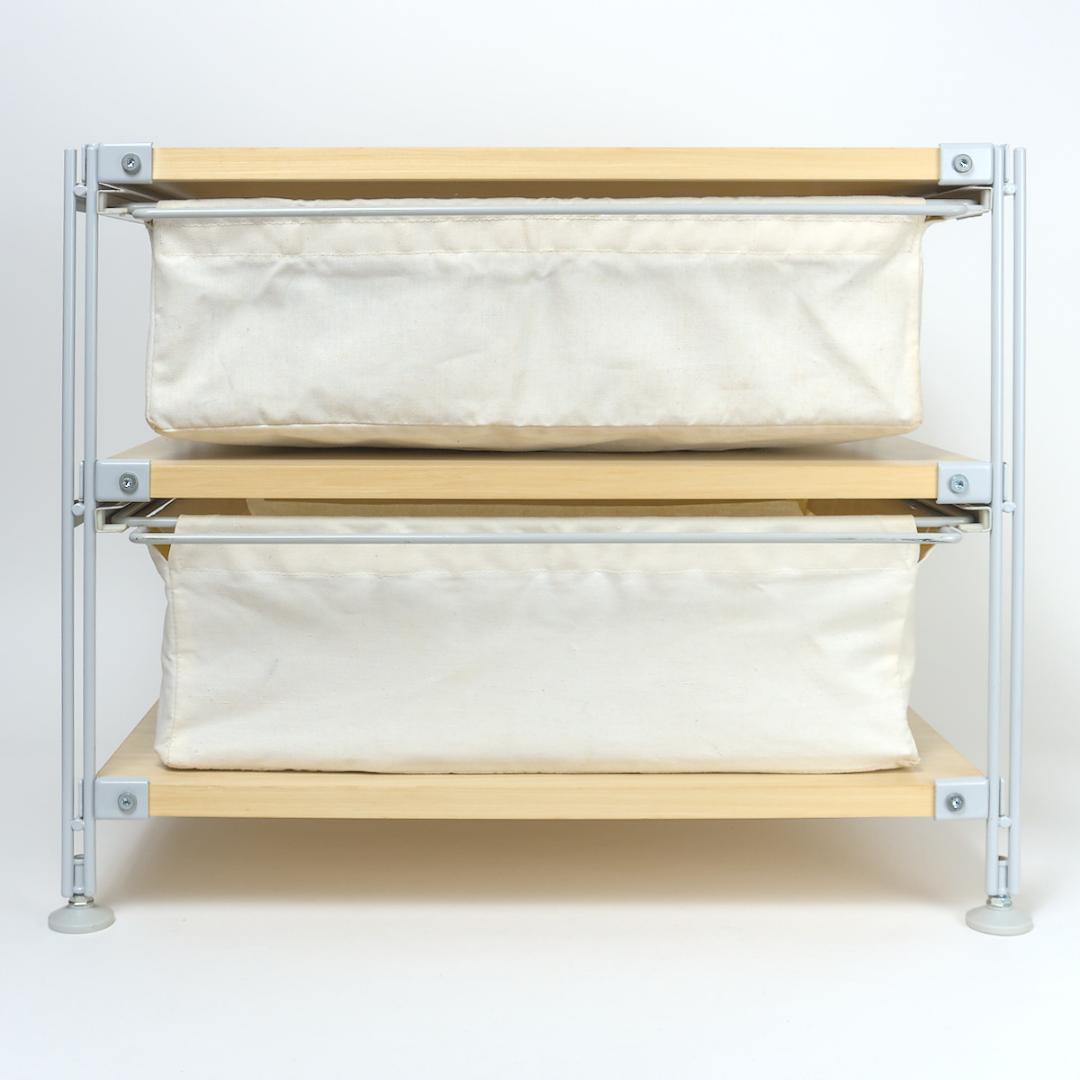 MUJI 無印良品 スチールユニットシェルフ ミニ 帆布バスケット付き 家具