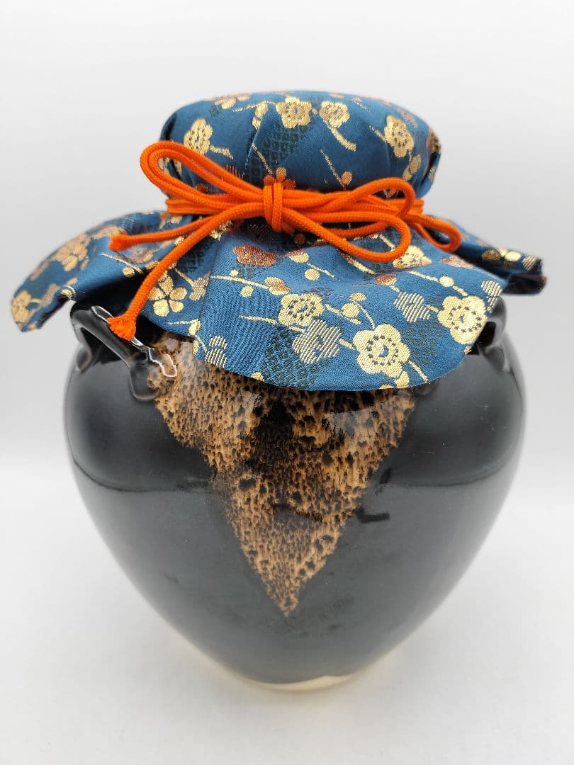 c883 茶壺　飾り壺 梅花金襴手 萬代草山 木箱 茶道具 古物