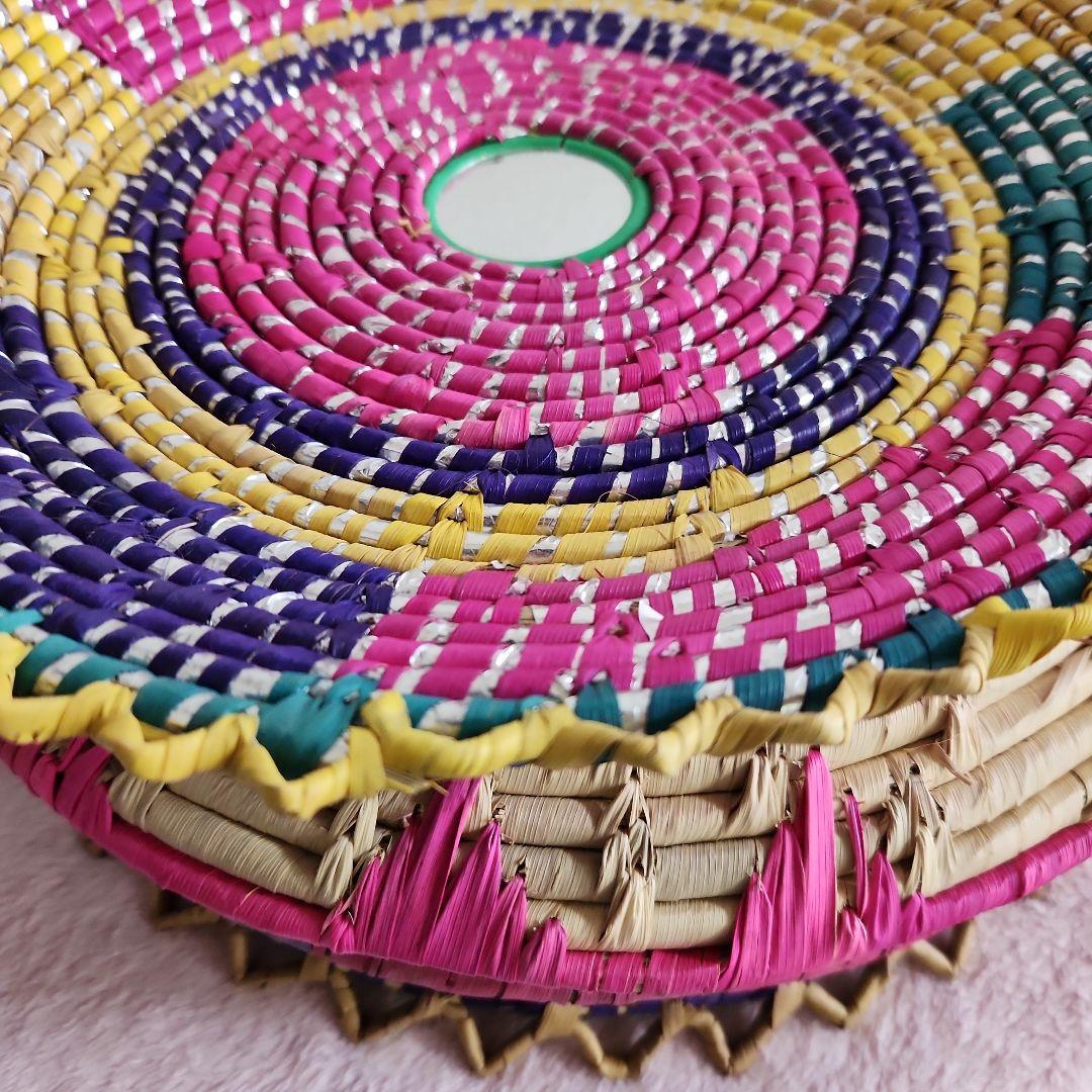 カラフルな円形バスケット6個セット