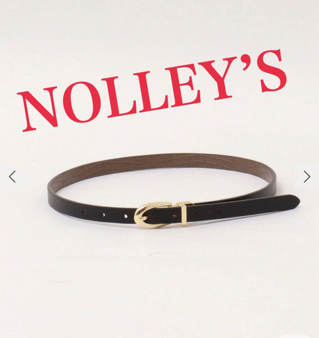 （今季）新品同様 NOLLEY'S 黒リバーシブルレザーベルト ゴールドバックル