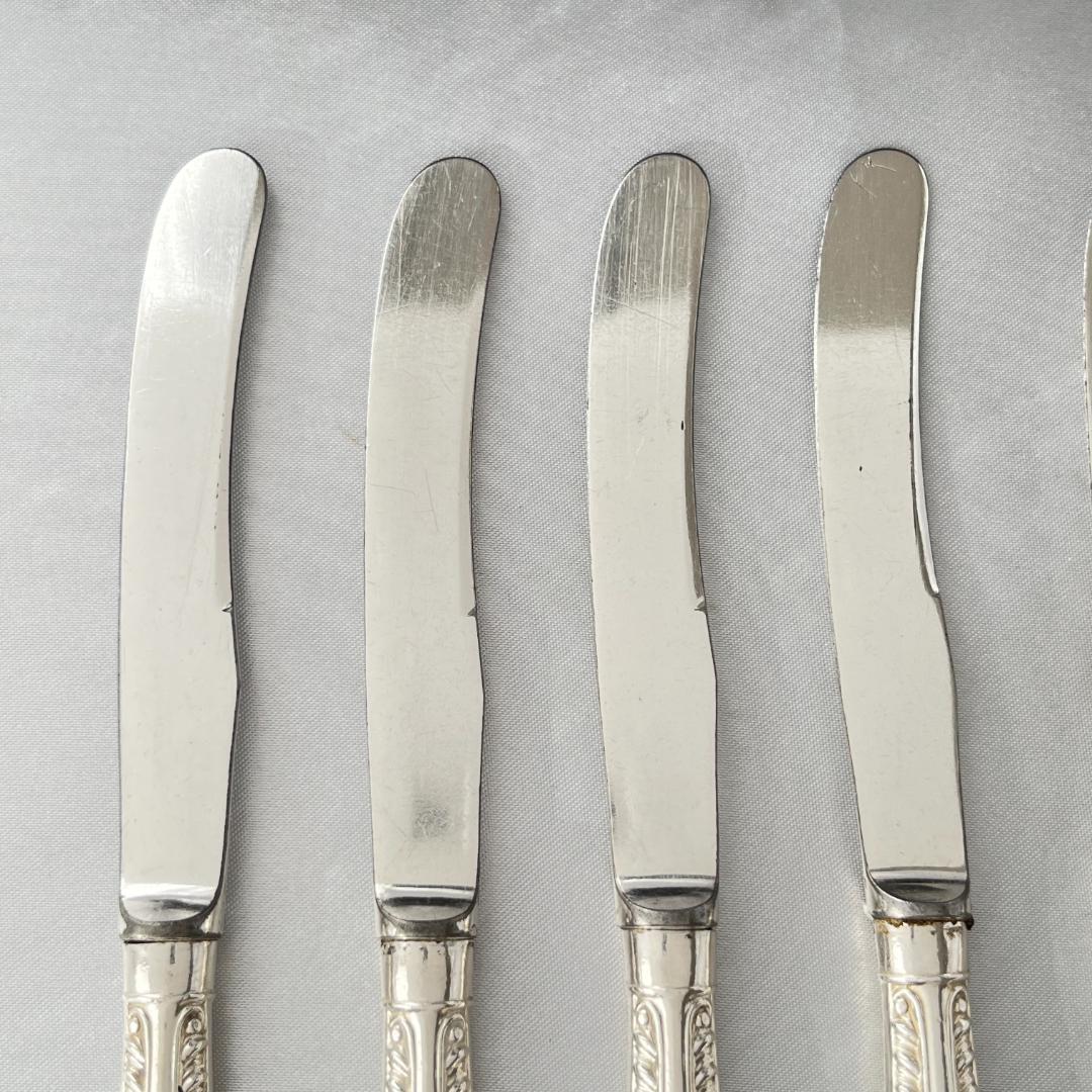 【C H Davis】 【純銀ハンドル】ティーナイフ 6本 ケース 1902年