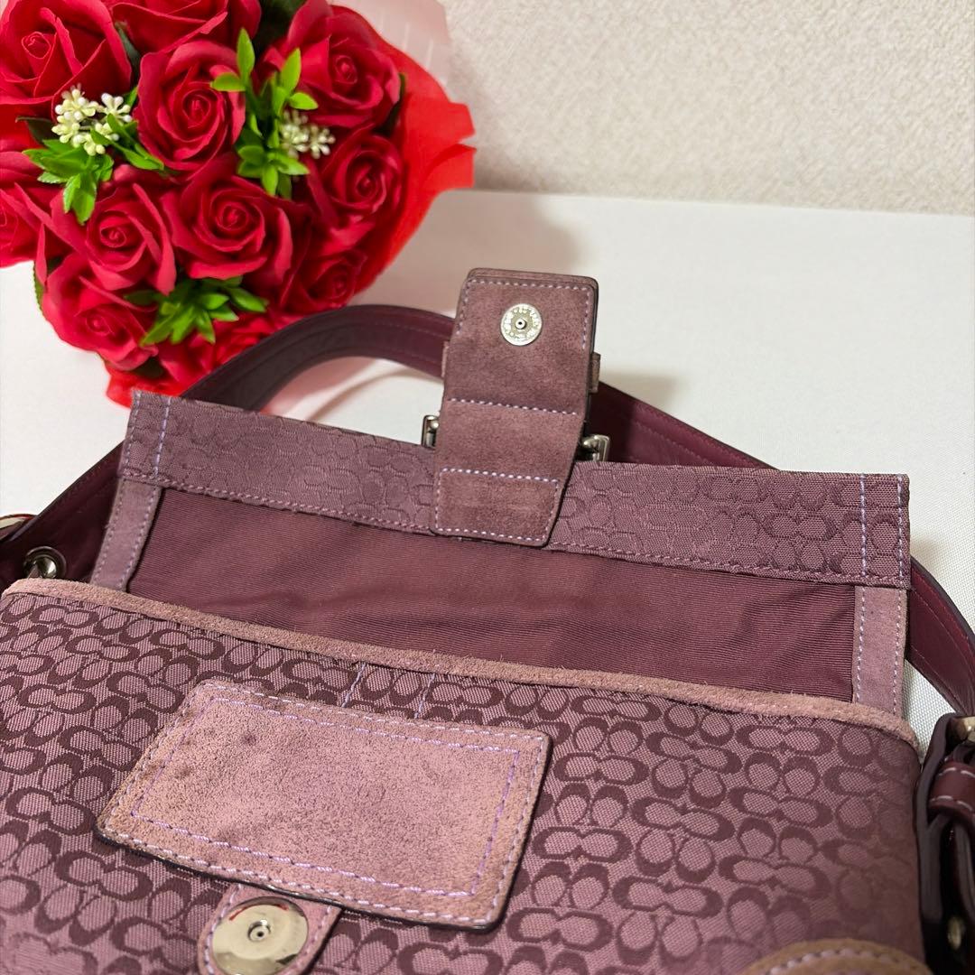バッグ RARE COACH SOHO signature purple bag
