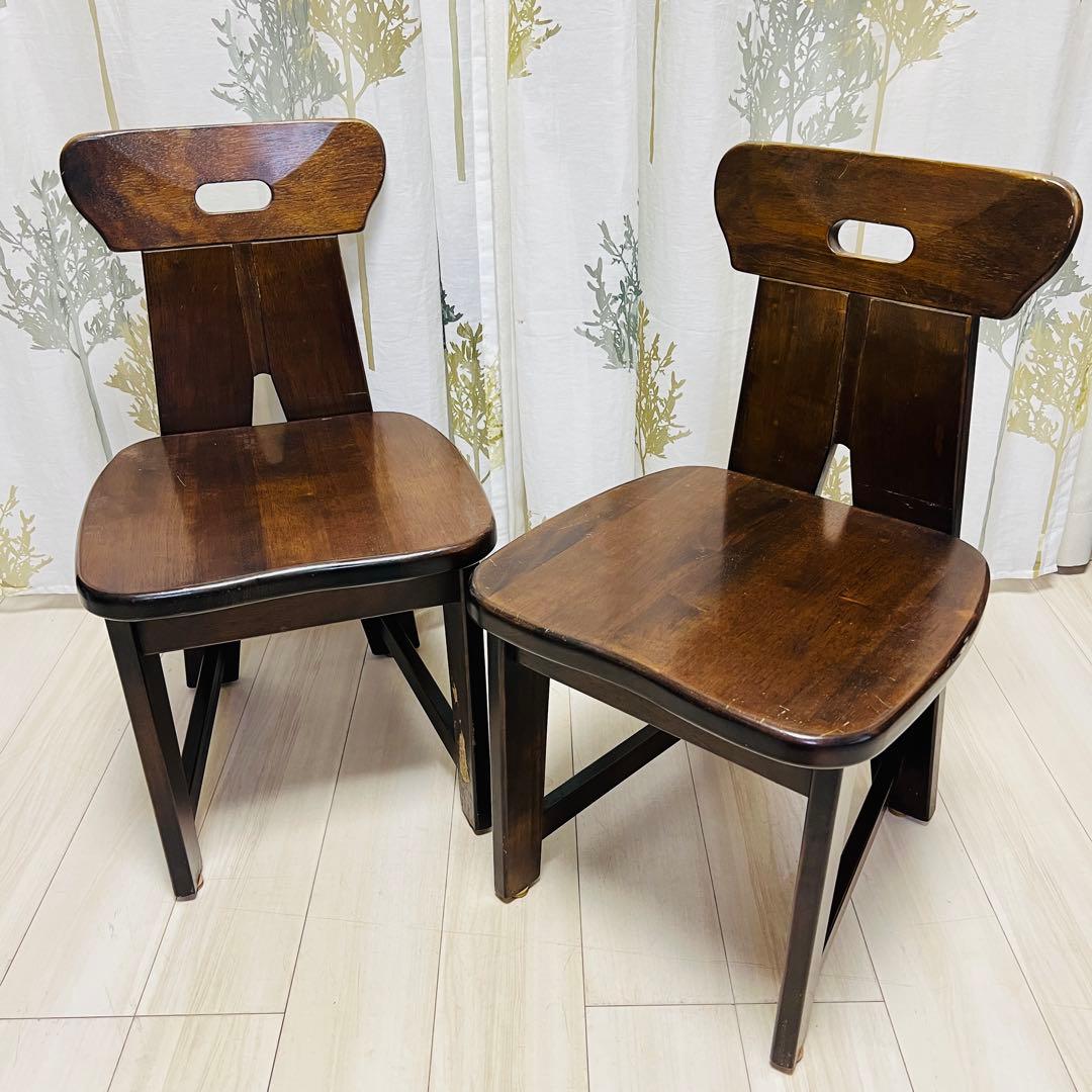 【廃盤品】カリモク RUSTIC 2脚セット ダイニングチェア②