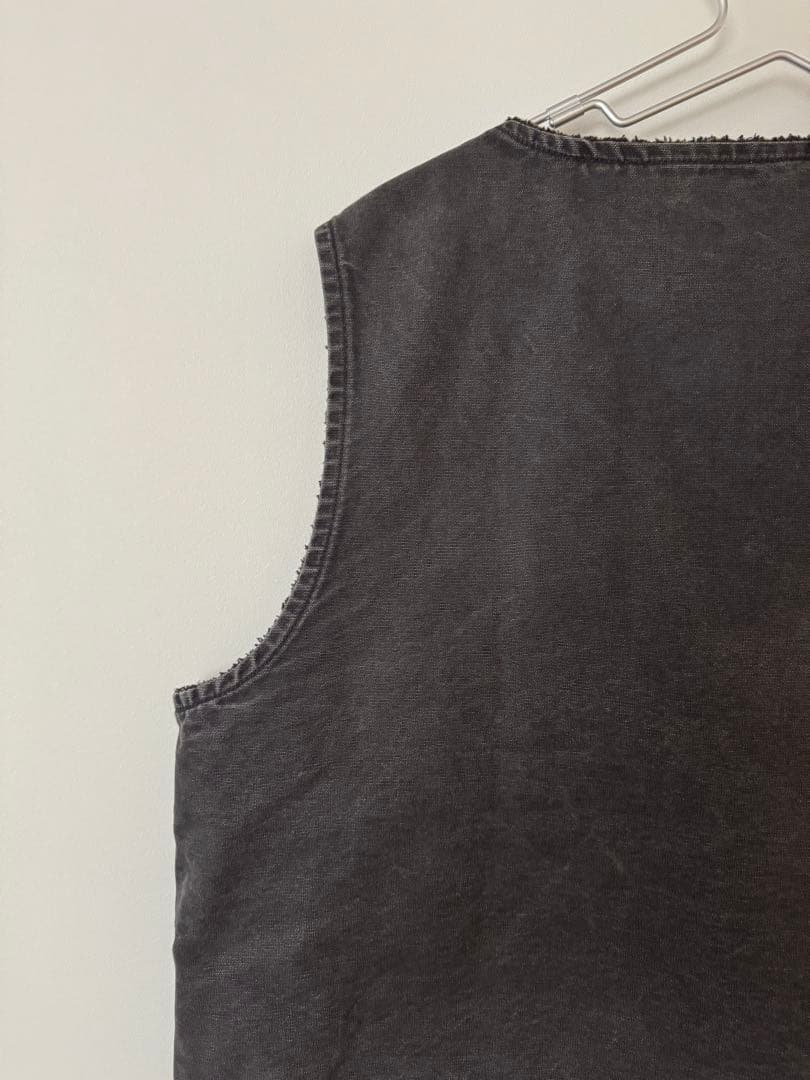 【超人気】カーハート ダックベスト XL ブラック 鬼フェード ヴィンテージ