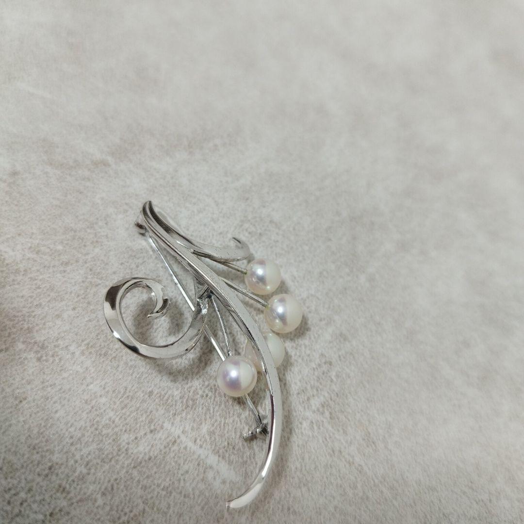 極美品 MIKIMOTO ミキモト パール ブローチ シルバー フォーマル