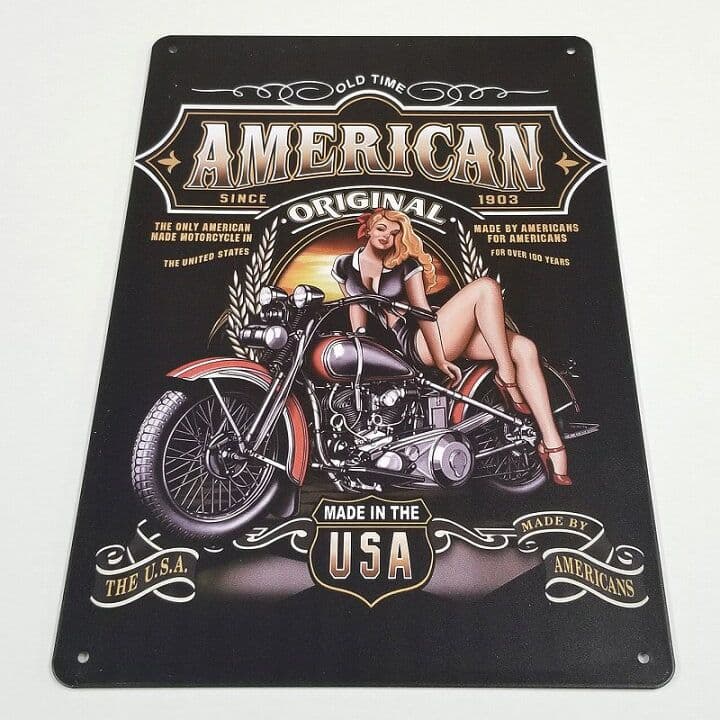 デザイン看板A4】アメリカンバイク★壁掛けポスター絵アートパネル車庫ガレージ雑貨